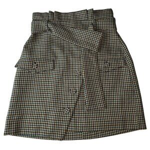 NWT Lovers + Friends‎ Houndstooth High-Waist Mateo Mini Skirt S Academia Preppy